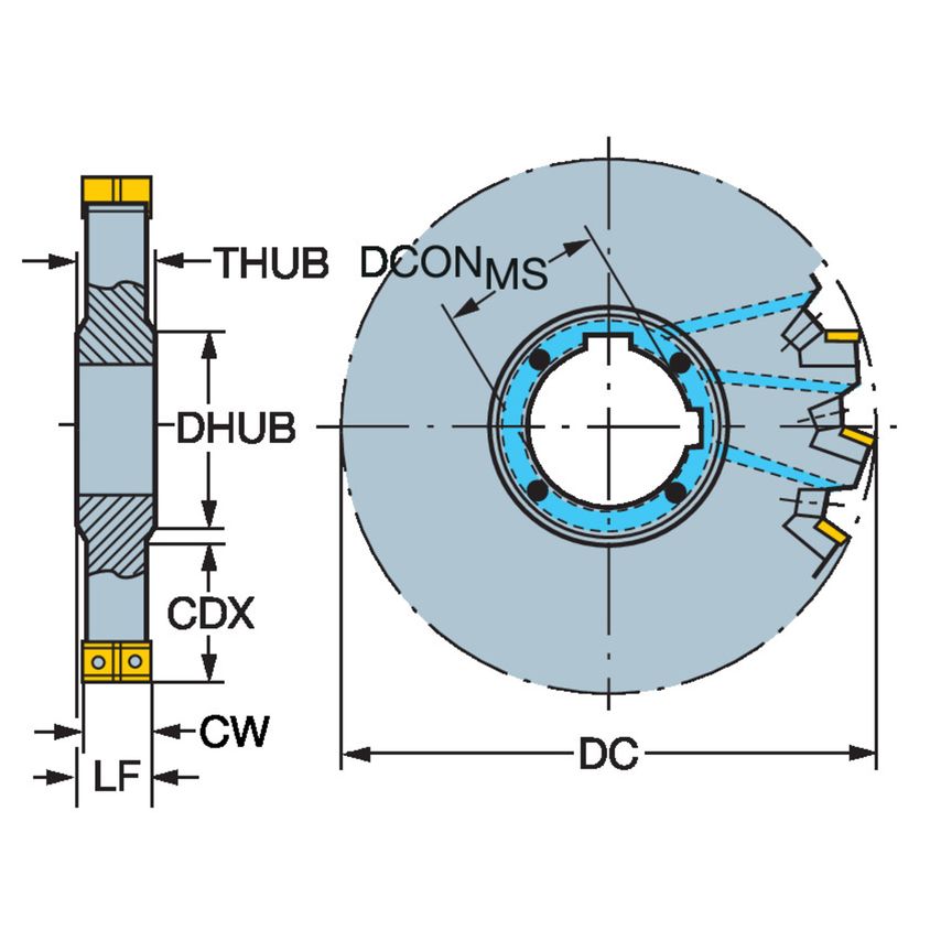 CoroMill 331 Adjustable Full Side and Face Disc Milling Cutter N331.32C-127T38KM