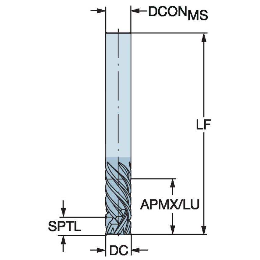 CoroMill Plura Solid Carbide End Mill for Edging Applications 2P460-1000-OAO10M