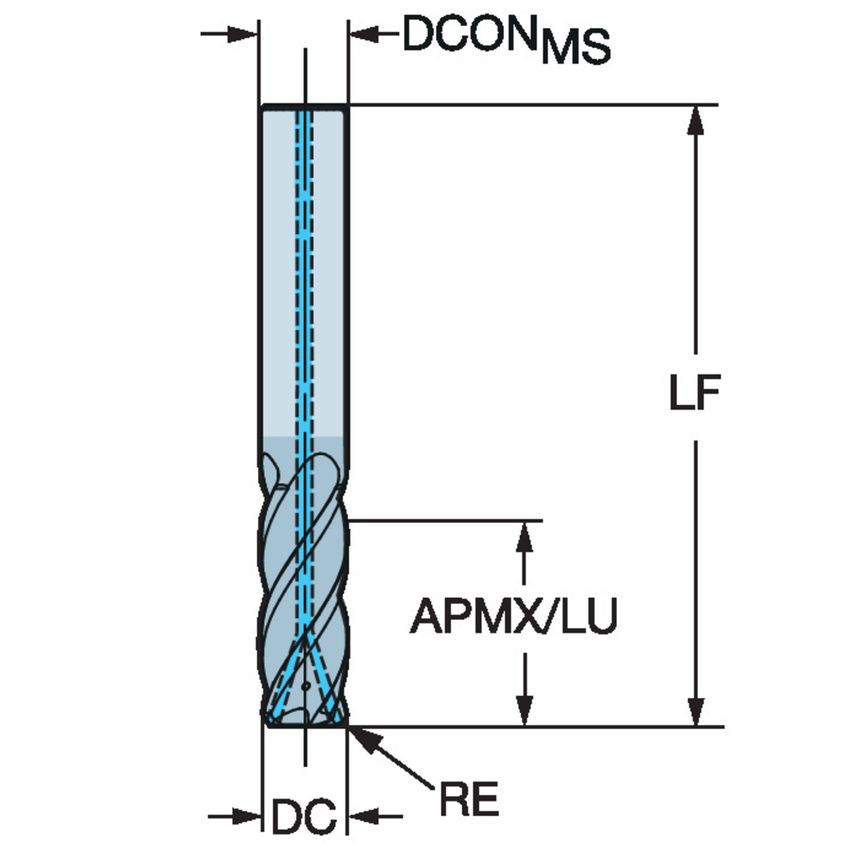 CoroMill Plura Solid Carbide End Mill for Heavy Duty Milling 2S342-1588-229CMA1740