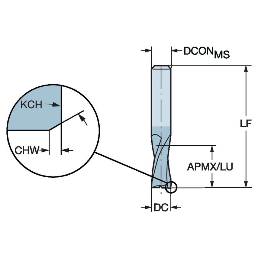 CoroMill Plura Solid Carbide End Mill for Heavy Roughing 1P220-1270-XA1630