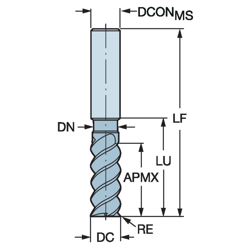 CoroMill Plura Solid Carbide End Mill for Stable Multi-operations Milling R216.24-16050ICC32P1620