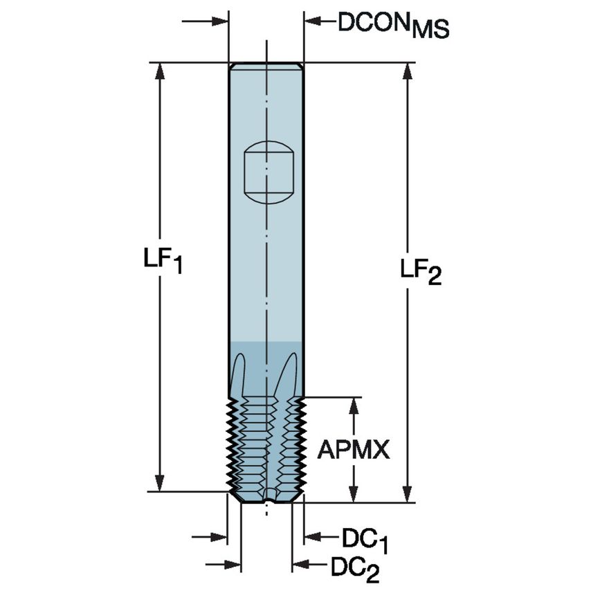CoroMill Plura Solid Carbide End Mill for Thread Milling R217.73-099180AC15N1630