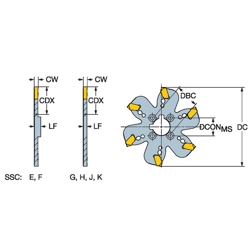 CoroMill QD Indexble Grooving and Parting Off Cutter AQD-K-203Y38-M