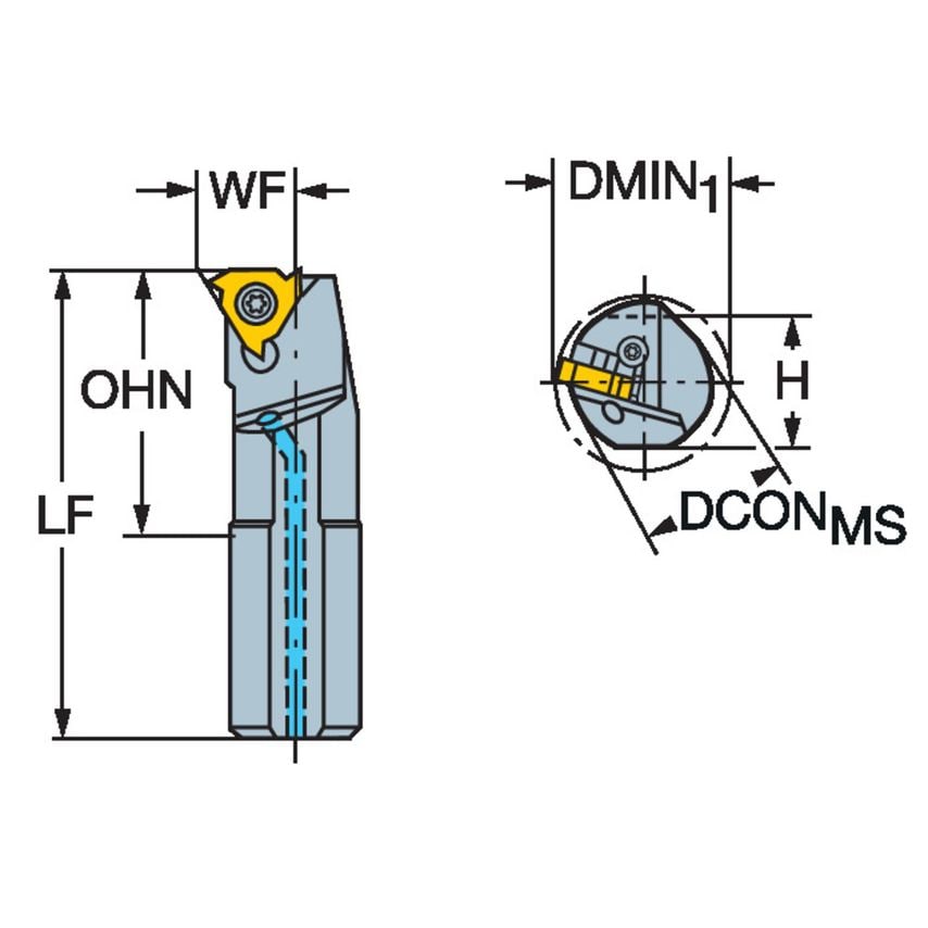 CoroThread 266 Boring Bar for Thread Turning 266RKF-D24-3