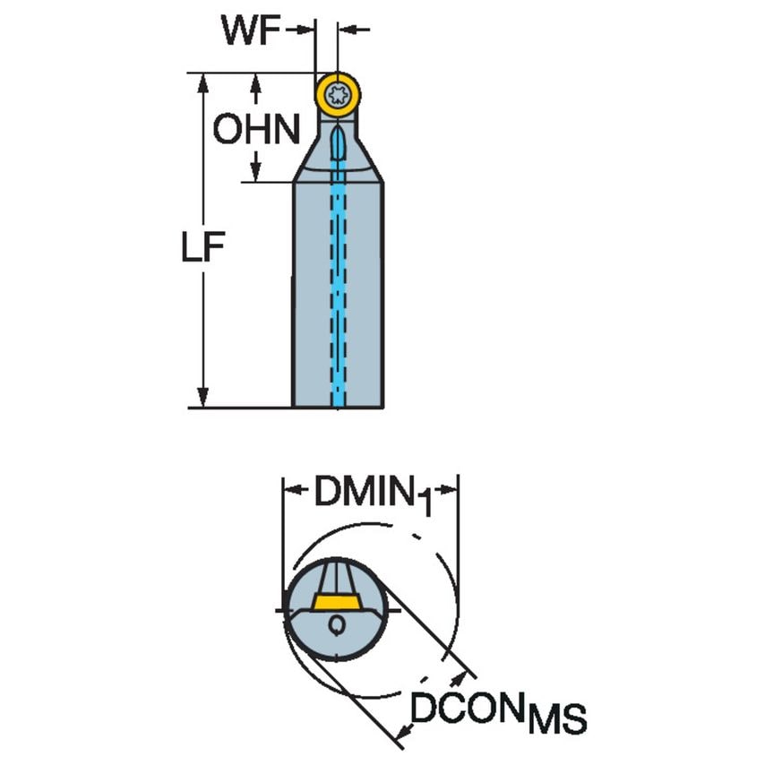 CoroTurn 107 Boring Bar for Turning A10K-SRDDN08-R