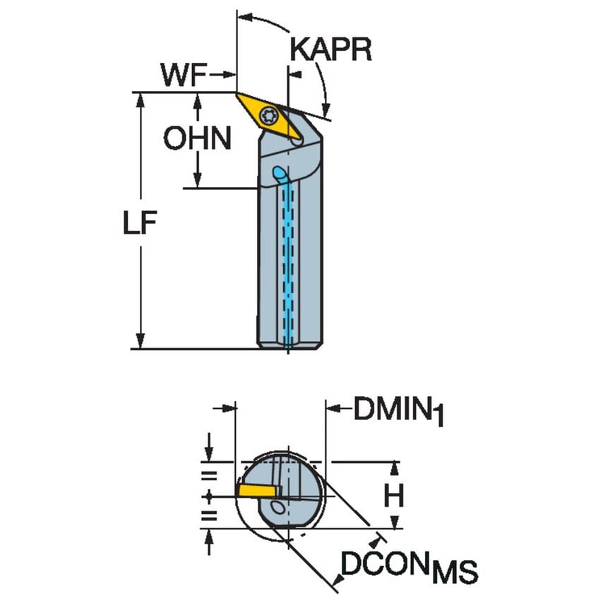 CoroTurn 107 Boring Bar for Turning A10R-SVQCL2-E