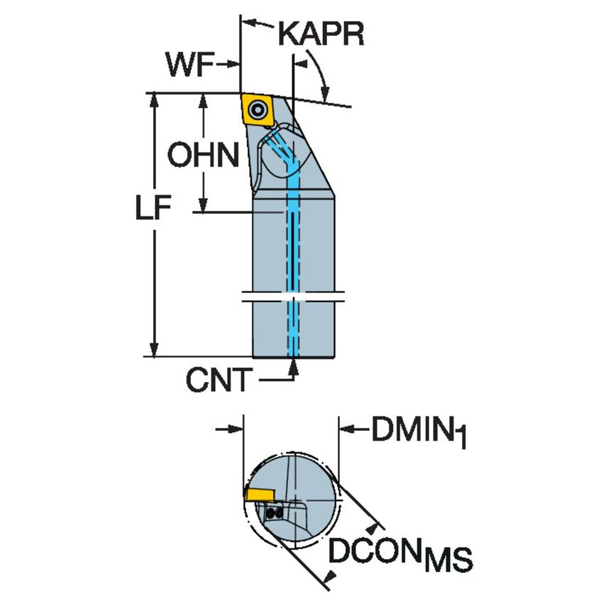 CoroTurn 107 Boring Bar for Turning A12S-SCLCR3HP-R