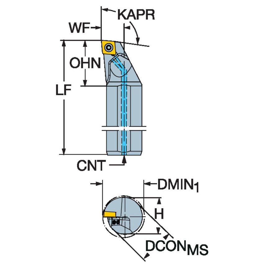 CoroTurn 107 Boring Bar for Turning A16T-SCLCL3HP