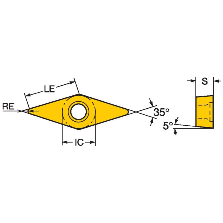 CoroTurn 107 Insert for Turning VBMT160408-UMH13A