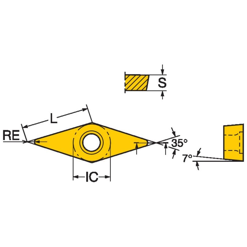 CoroTurn 107 Insert for Turning VCGX110204-ALH10