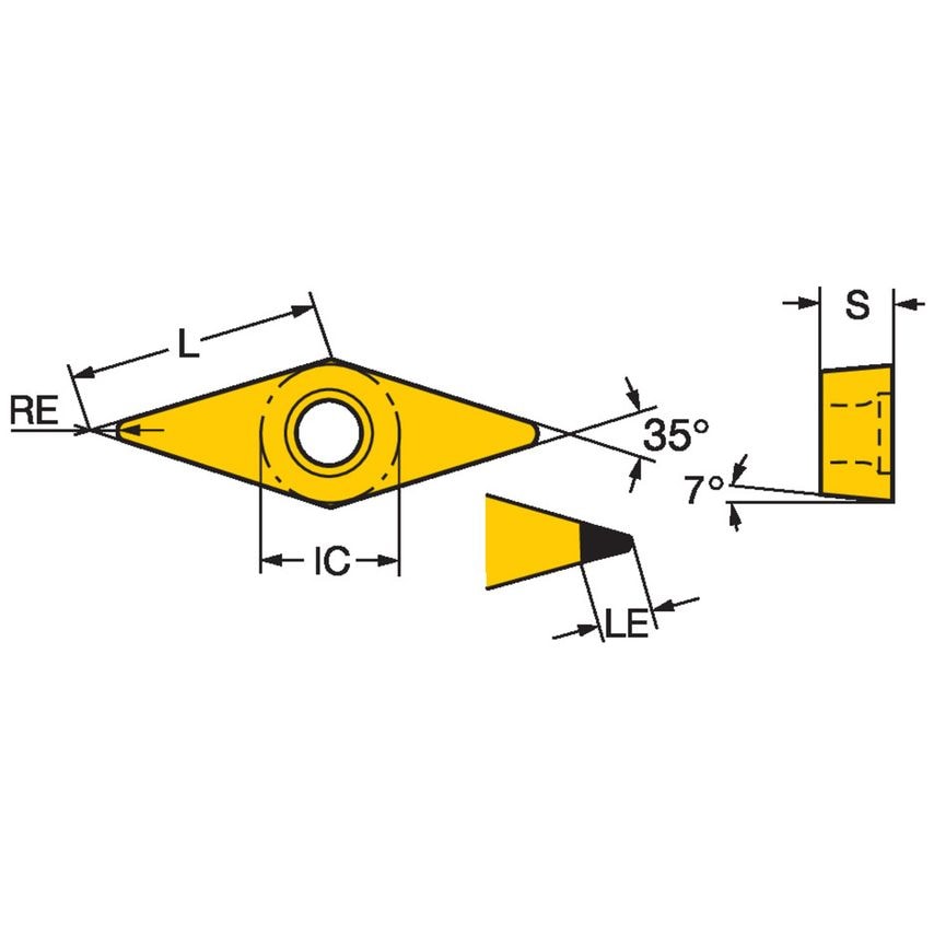 CoroTurn 107 Insert for Turning VCMW110304FPCD10