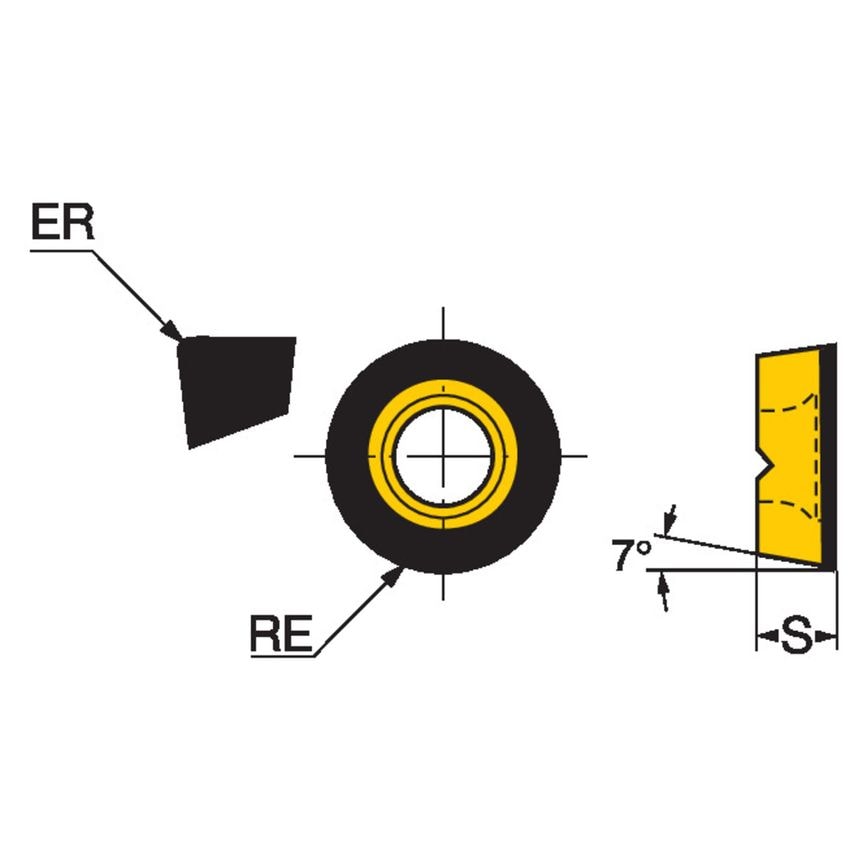 CoroTurn 107 Insert with Rail for Turning RCGW1204MUED7014