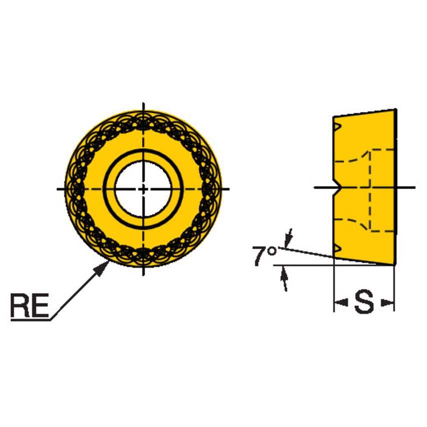 CoroTurn 107 Insert with Rail for Turning RCMT10T3MP-L31105