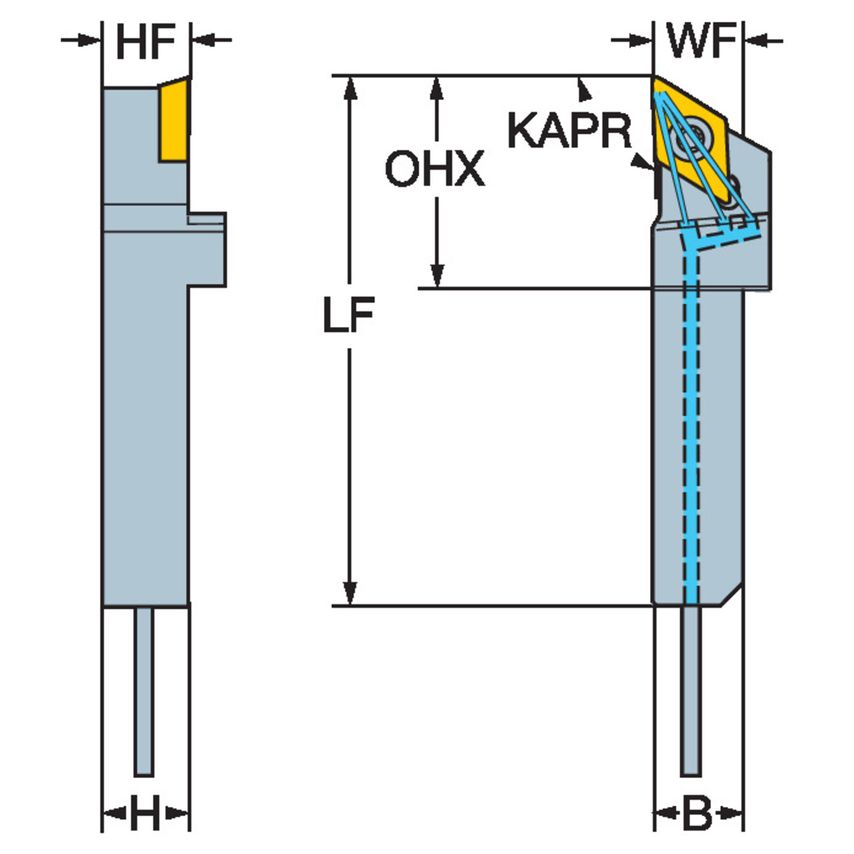 CoroTurn 107 QS Shank Tool for Turning QS-SDJCR06082 x HP