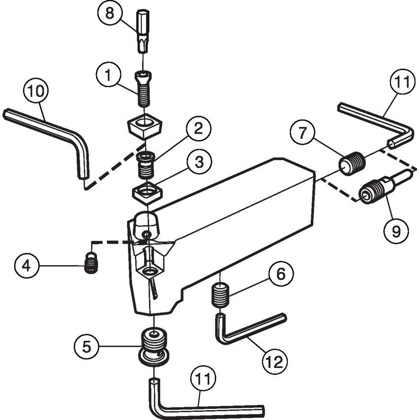 CoroTurn 107 QS Shank Tool for Turning QS-SDJCR252511C