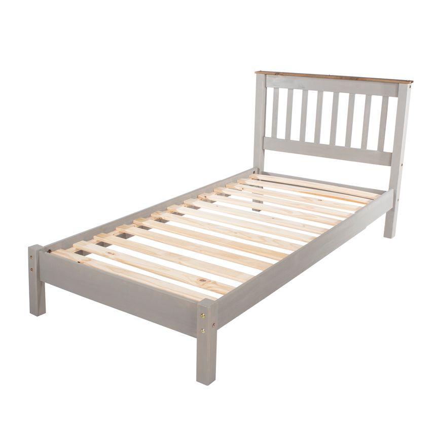 Corona Grey 3'0" Slatted Lowend Bedstead