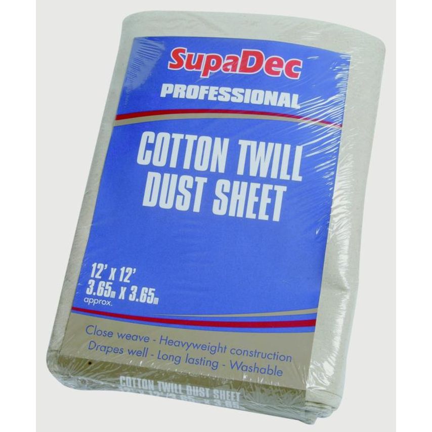 Cotton Twill Dust Sheet 12' x 12' (3.6m x 3.6m) Approx