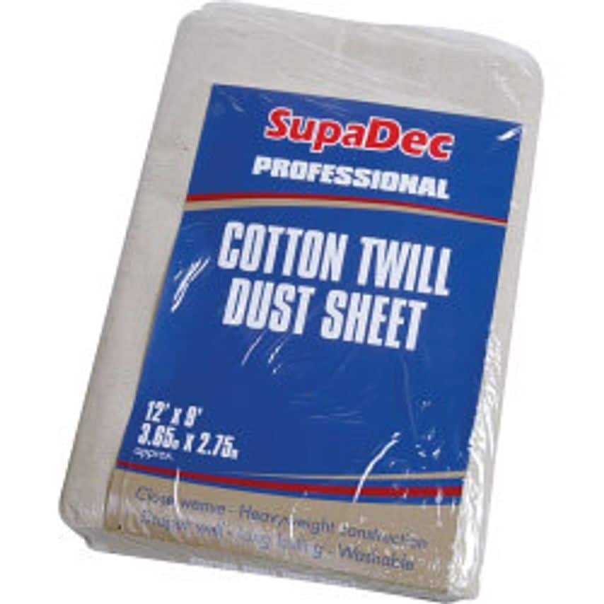 Cotton Twill Dust Sheet 12' x 9' (3.6m x 2.7m) Approx