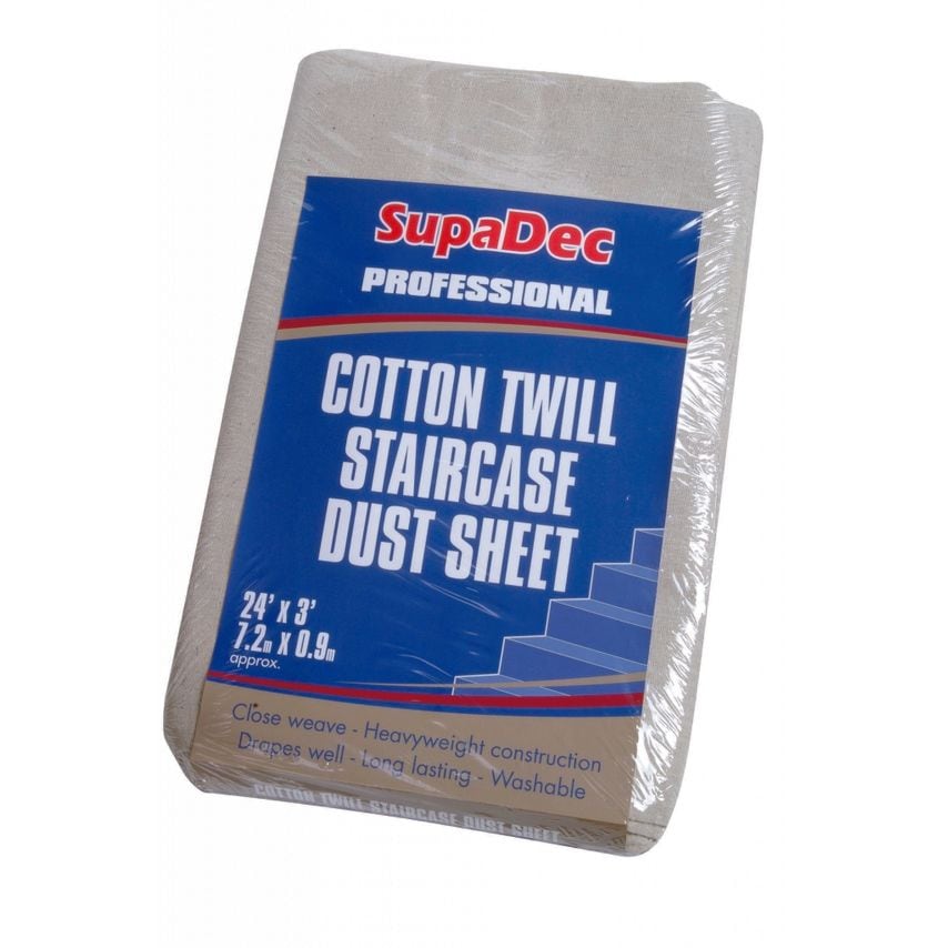Cotton Twill Staircase Dust Sheet 24' x 3' (7.3m x 0.9m) Approx