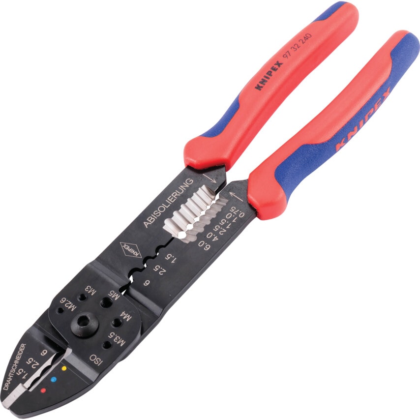 Crimping Pliers Black Lacquered Multi-component Grip 240mm