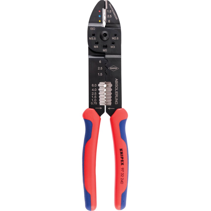 Crimping Pliers Black Lacquered Multi-component Grip 240mm