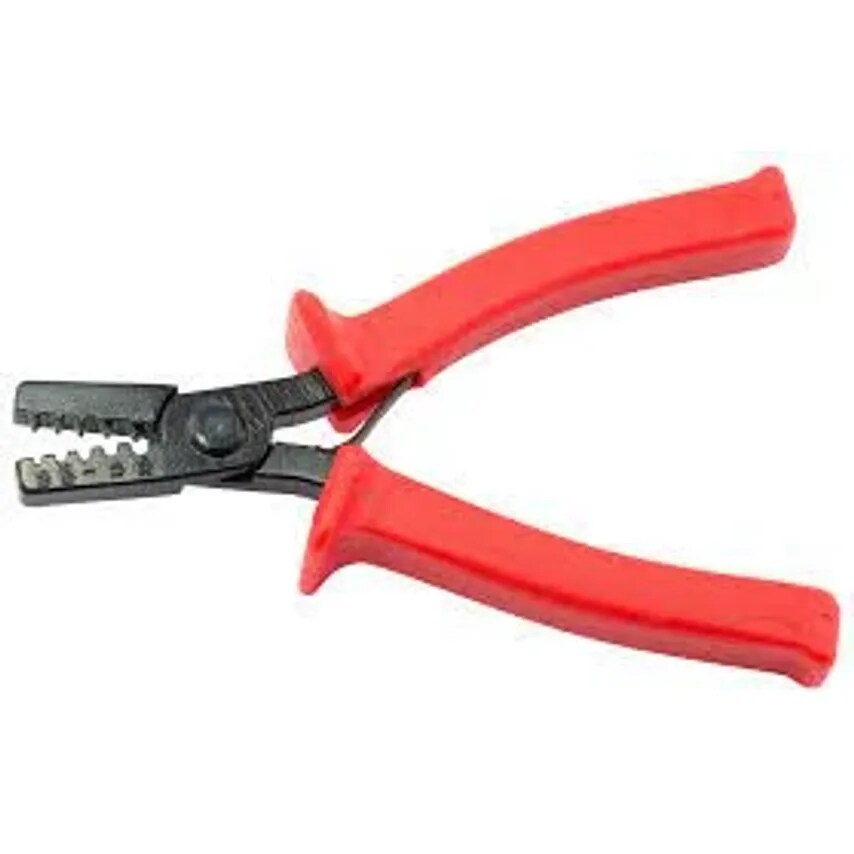 Crimping Tool Non-ratchet Red Handles 0.5-2.5mm Black Steel for
