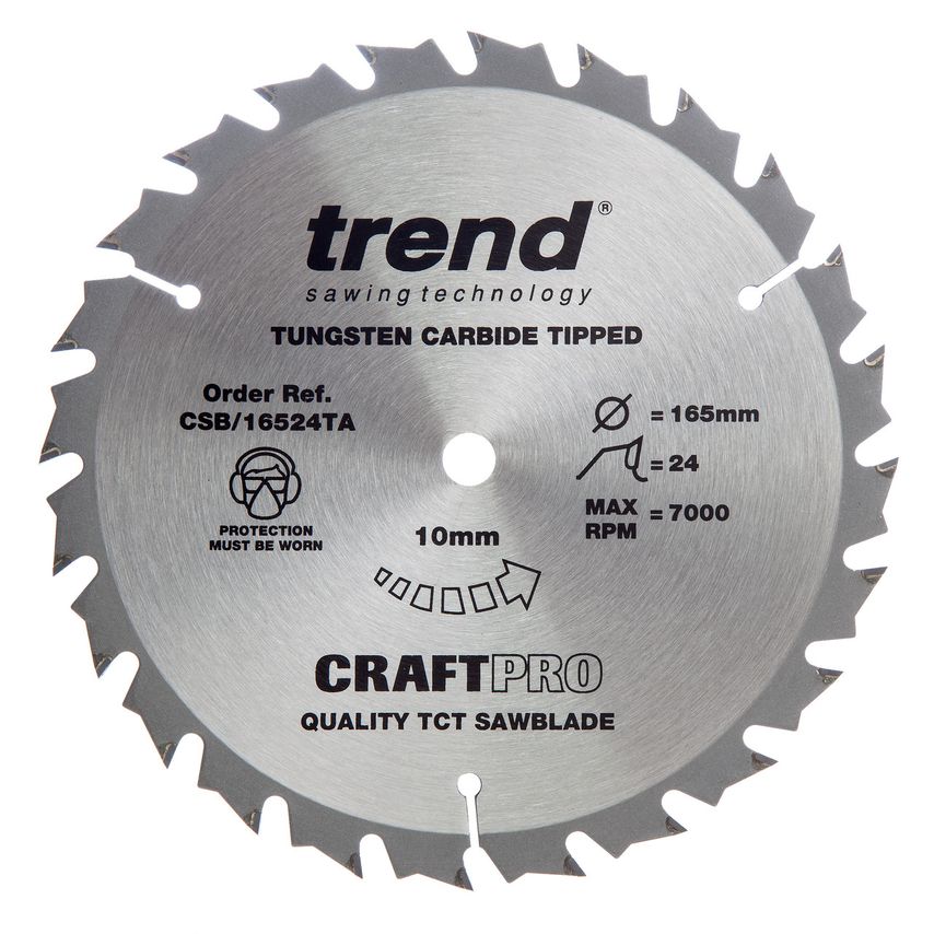 Csb/16524TA CraftPro Saw Blade for Wood 165 x 10mm x 24T
