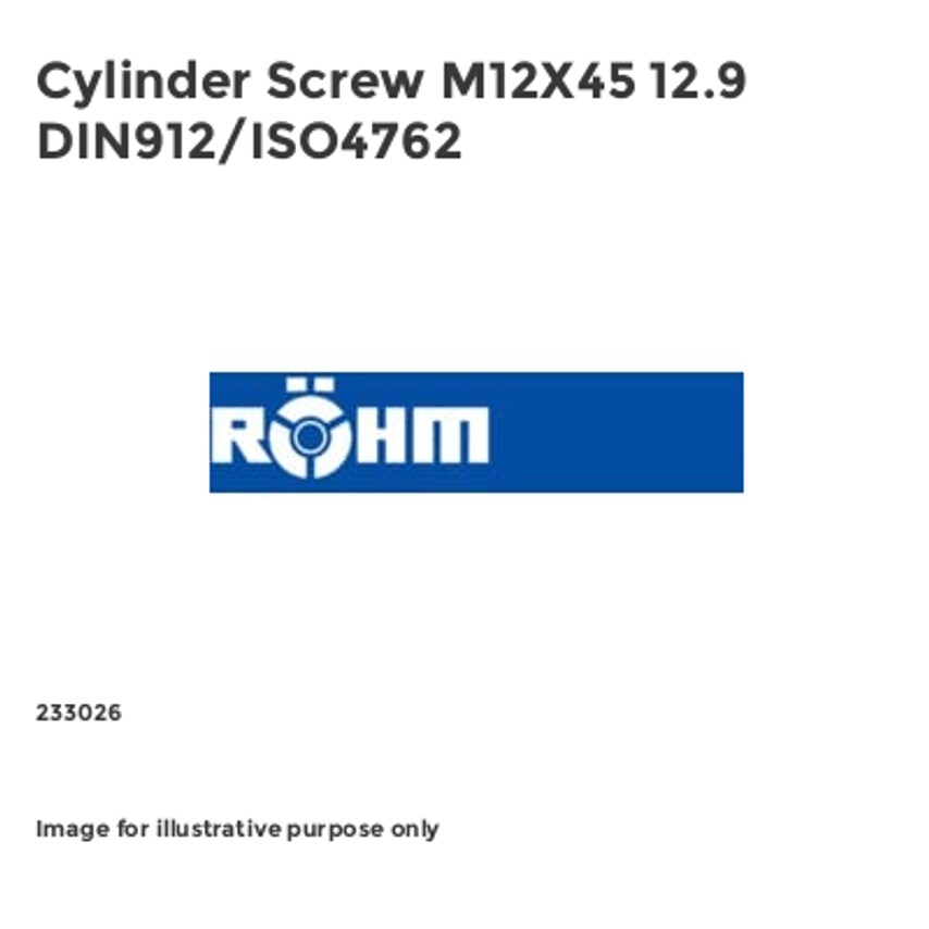Cylinder Screw M12X45 12.9 DIN912/ISO4762