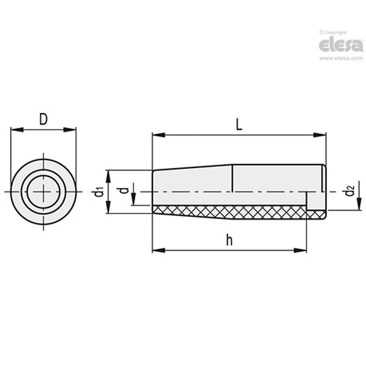 Cylindrical revolving handle-I.281/100