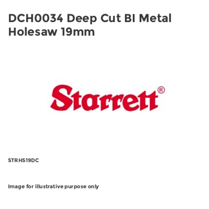 DCH0034 Deep Cut BI Metal Holesaw 19mm