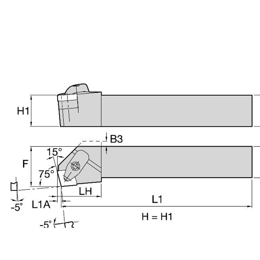 DCKNL2525M12KC04 D Clamping Holder W25, 0MM L150