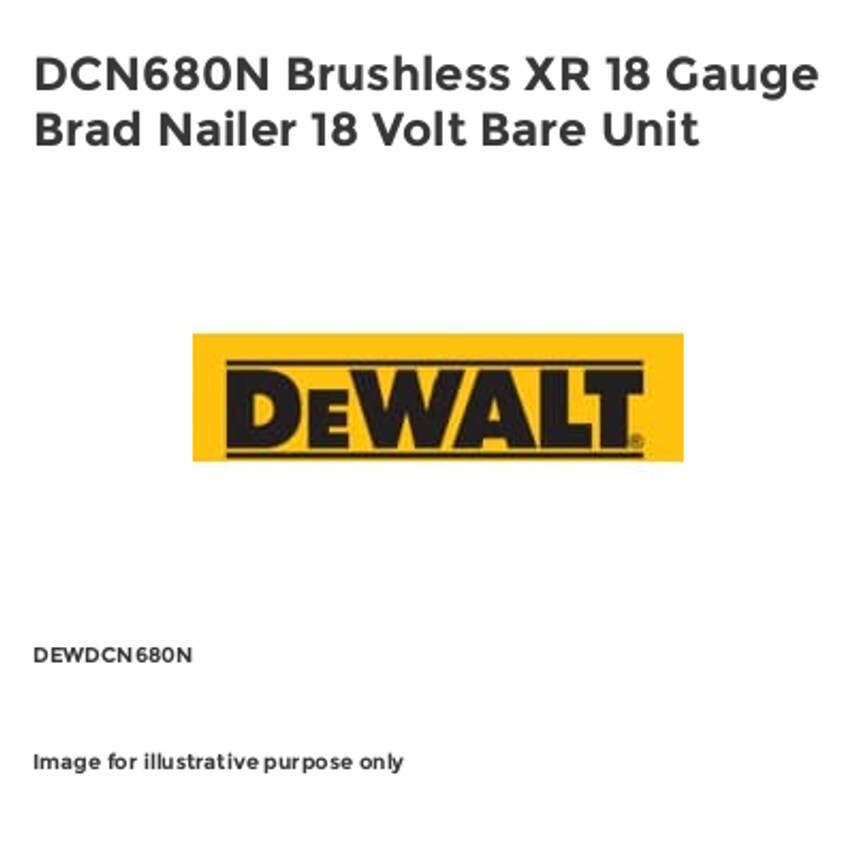 DCN680N Brushless XR 18 Gauge Brad Nailer 18 Volt Bare Unit