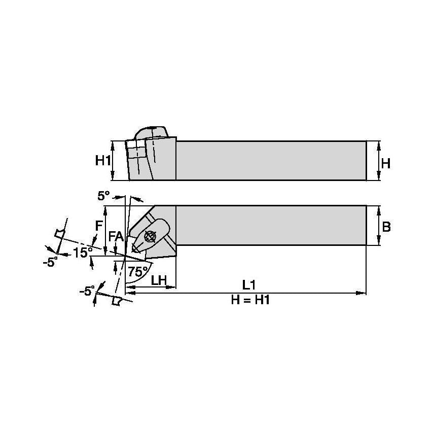 DCRNR124BKC3 D Clamping Holder W0.75 L4.50