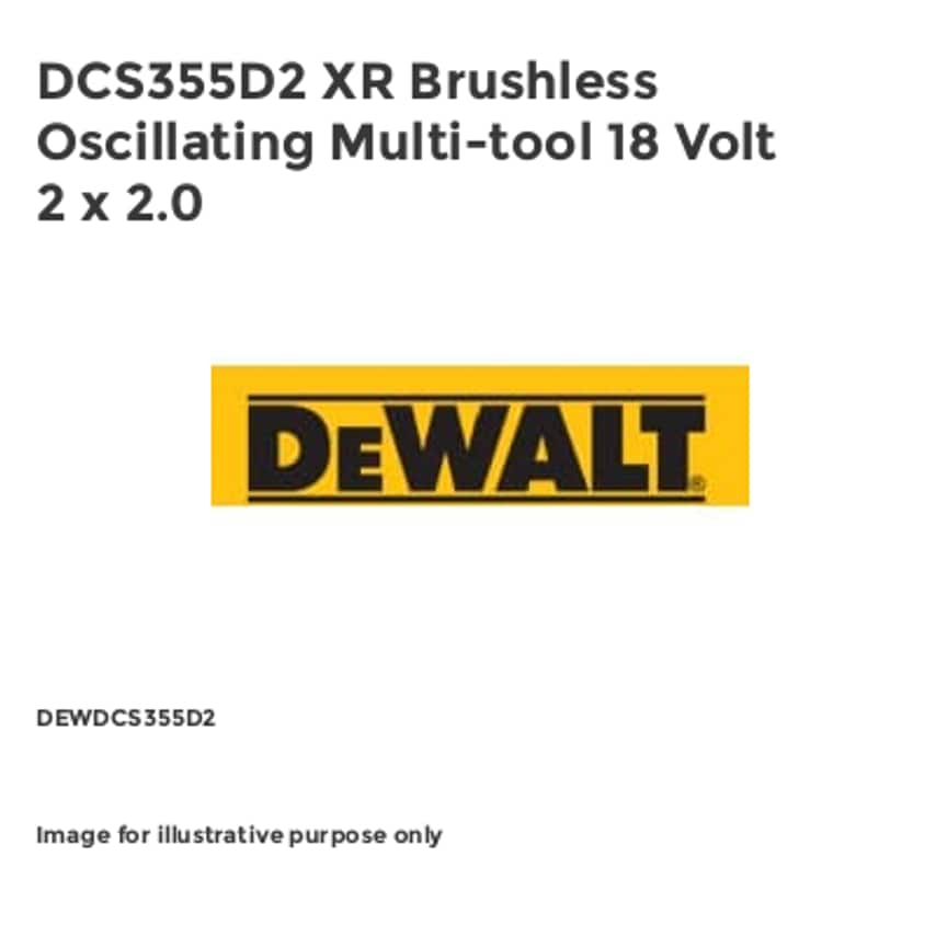 DCS355D2 XR Brushless Oscillating Multi-tool 18 Volt 2 x 2.0 DEWDCS355D2