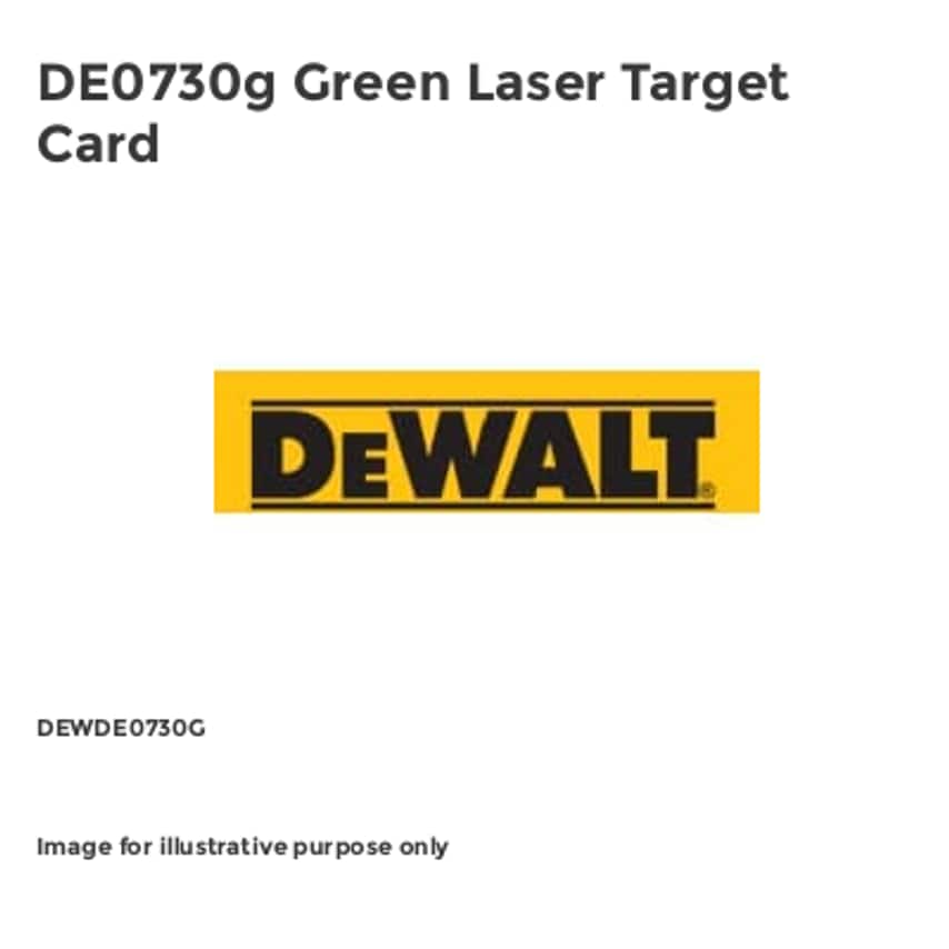DE0730g Green Laser Target Card DEWDE0730G