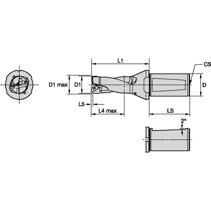 DFSP400R2WD32M Indexable Drill DFSP RH DIA=40