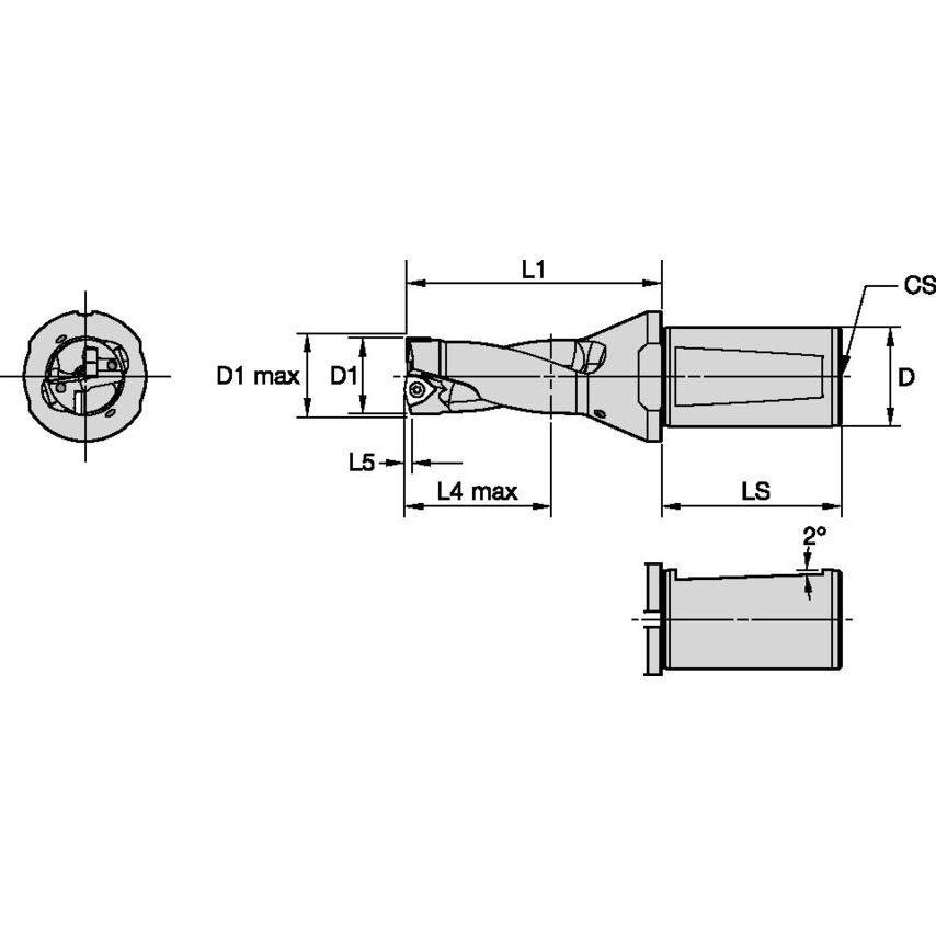 DFSP480R2WD40M Indexable Drill DFSP RH DIA=48
