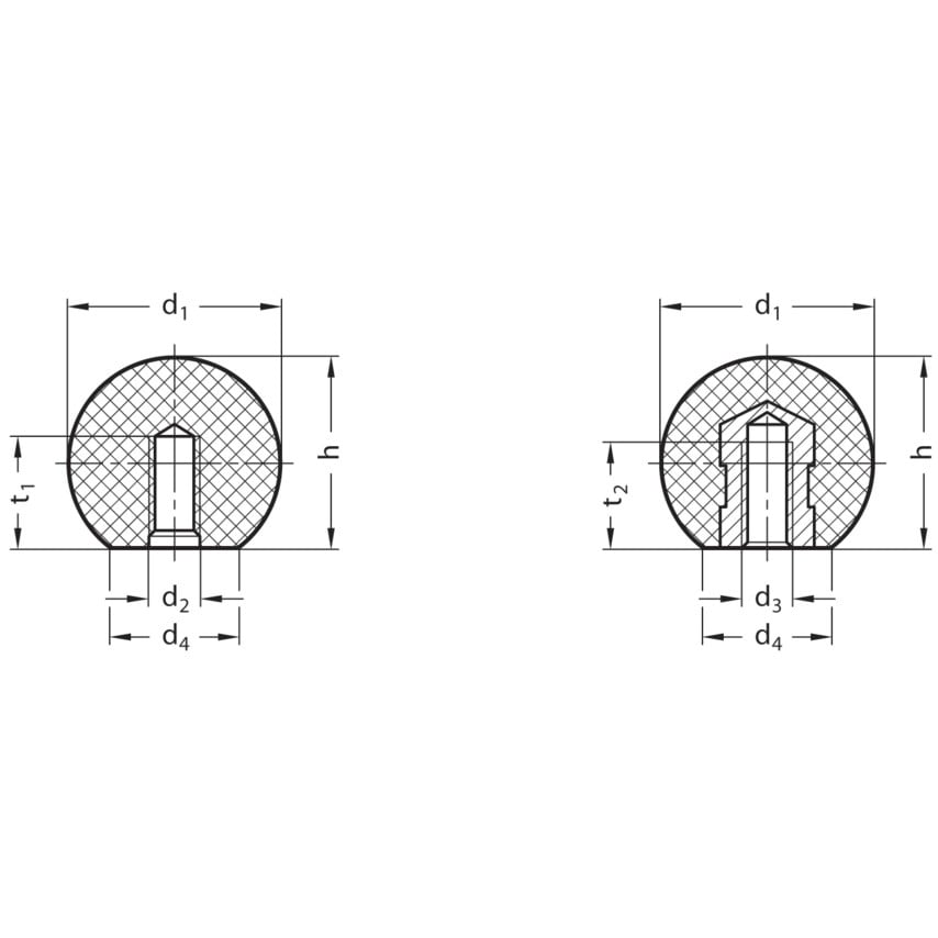 DIN319-KU-40-M8-C Ball Knob; Phenolic