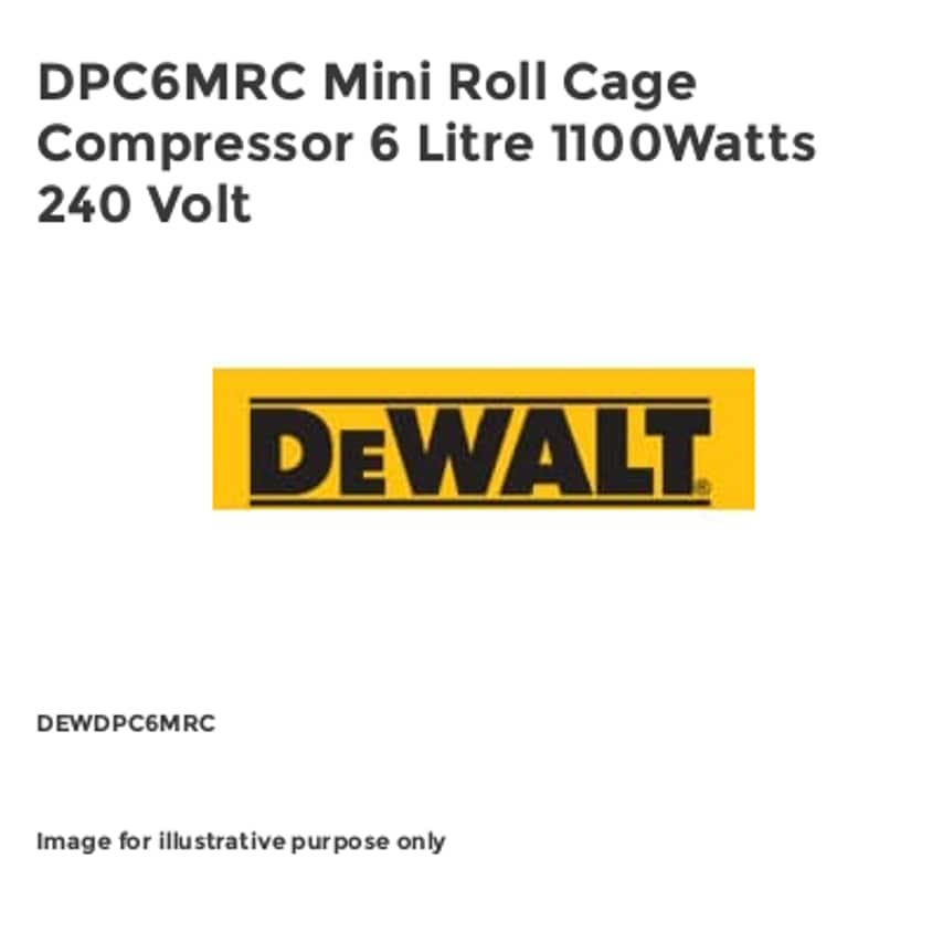 DPC6MRC Mini Roll Cage Compressor 6 Litre 1100Watts 240 Volt DEWDPC6MRC
