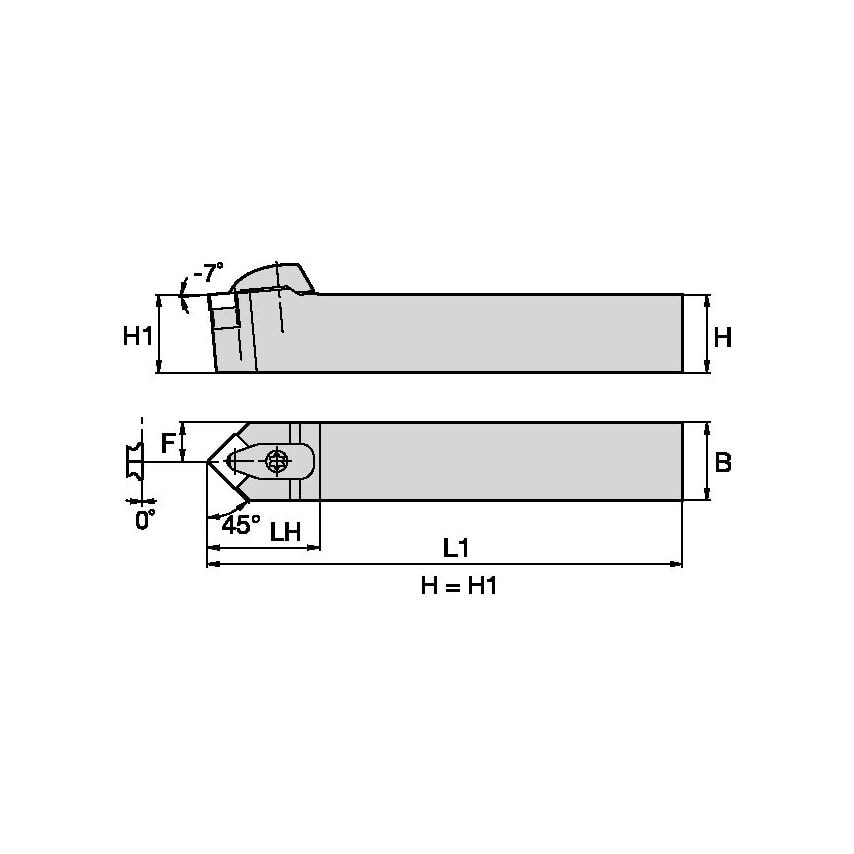 DSDNN2020K12KC04 D Clamping Holder W20, 0MM L125