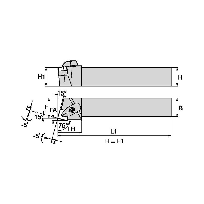 DSRNR2525M12KC04 D Clamping Holder W25, 0MM L150