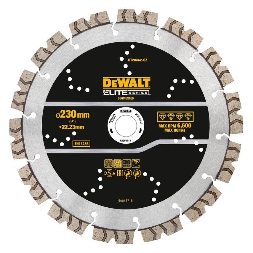 DT20462 Elite Diamond Segmented Wheel 230mm x 22.23mm