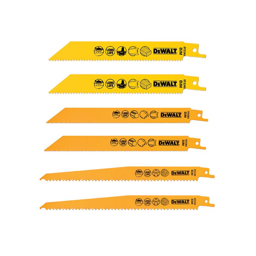 DT2444 Reciprocating Saw Blade Set, 6 Piece DEWDT2444QZ