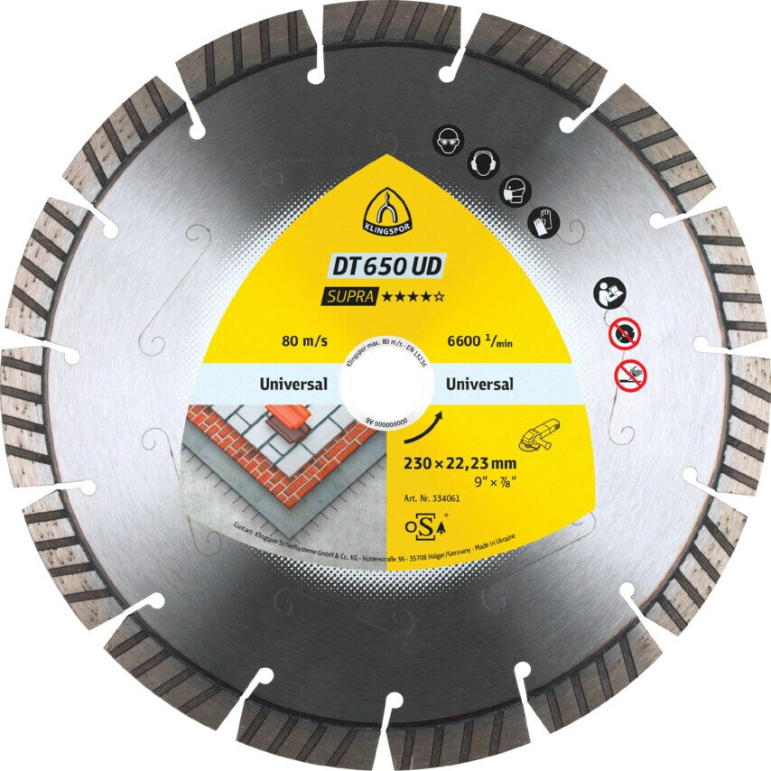DT650UD Diamond Blade 230X2.6X22.23mm