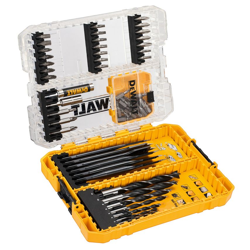 DT70758 Drill Drive Set with Brad Point & Extreme Flatwood Bits (57 Piece)