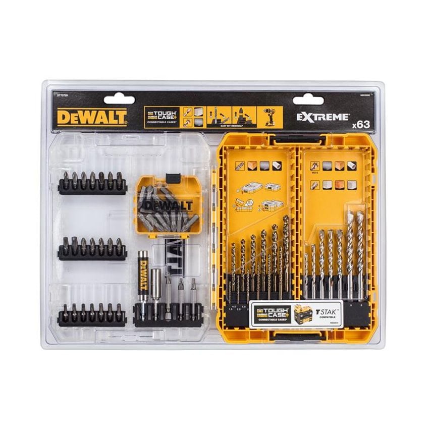 DT70759 Mixed Drill & Bit Set, 63 Piece DEWDT70759QZ
