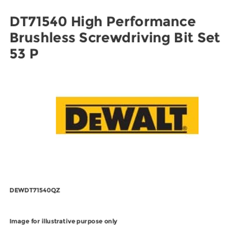 DT71540 High Performance Brushless Screwdriving Bit Set 53 P DEWDT71540QZ