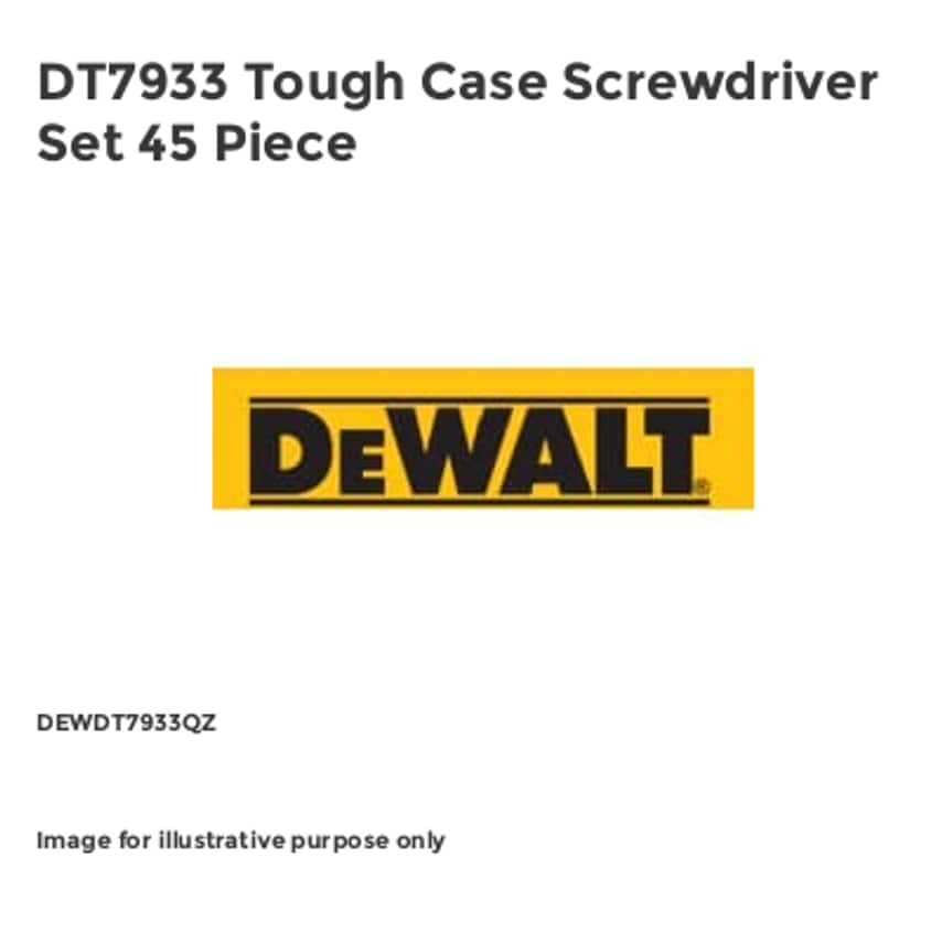 DT7933 Tough Case Screwdriver Set 45 Piece DEWDT7933QZ