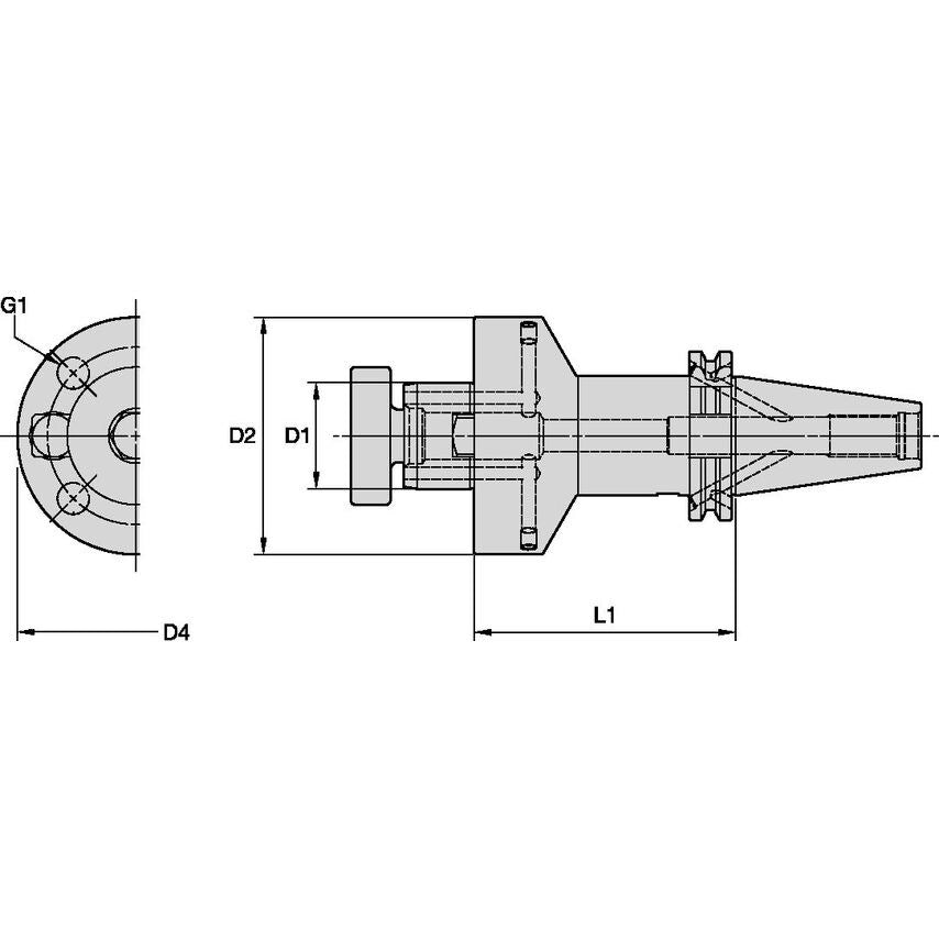 DV40BSMC32100m 32mm Shell Mill Adapter Coolant - DV40