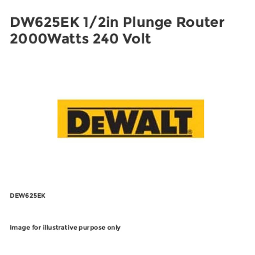 DW625EK 1/2in Plunge Router 2000Watts 240 Volt